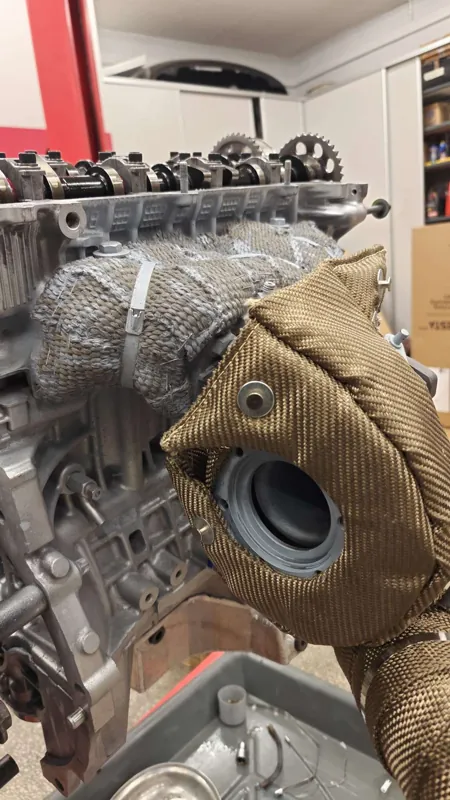 Turbocharger and heat shielding during assembly