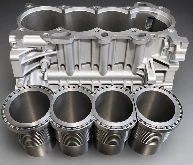 Engine block and crankshaft assembly