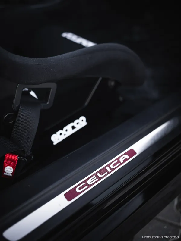 Sparco seat and Celica door-sill detail